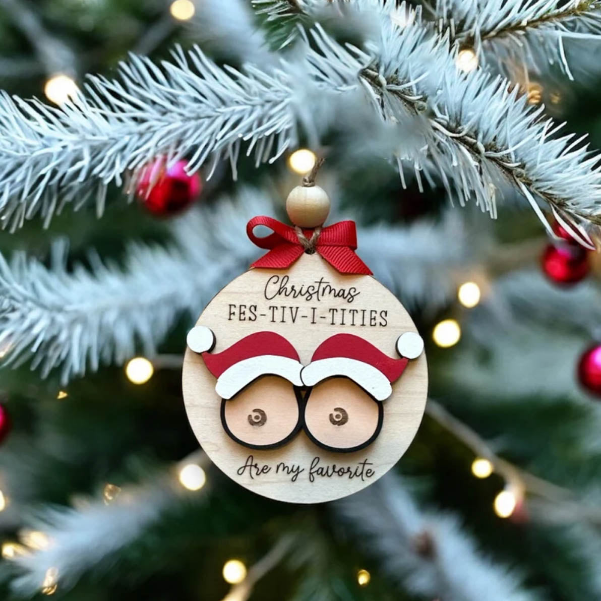 🔥Christmas pre-sale 50% OFF🎁✨Funny Wooden Friendship Christmas ornament❤