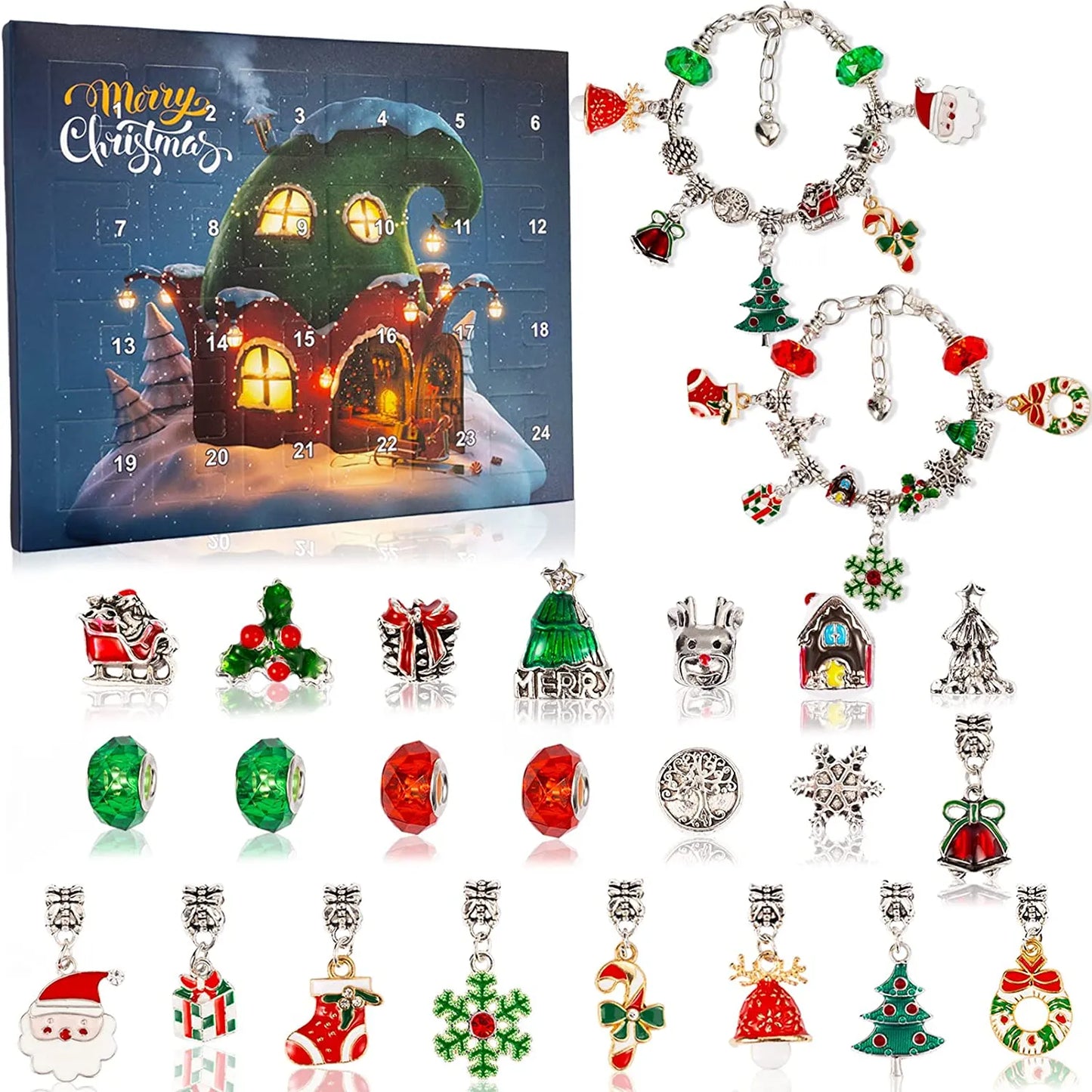 🎁DIY Christmas Advent Calendar Bracelets Set