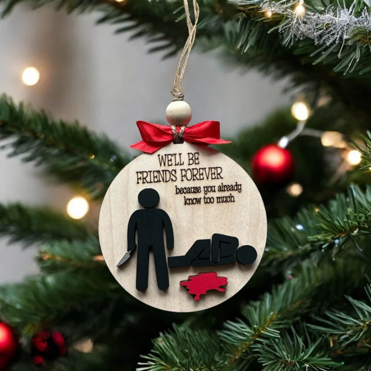 🔥Christmas pre-sale 50% OFF🎁✨Funny Wooden Friendship Christmas ornament❤