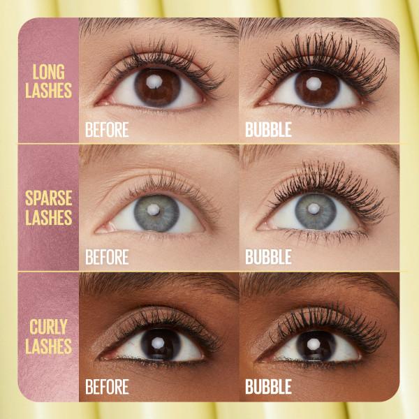 Bubble Washable Mascara, Buildable Mascara Volume and Length Formula for Bold, Separated Lashes
