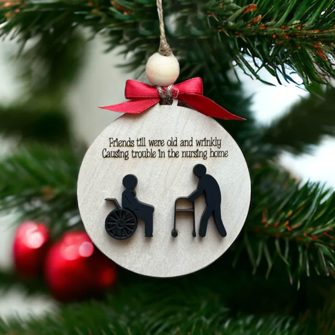 🔥Christmas pre-sale 50% OFF🎁✨Funny Wooden Friendship Christmas ornament❤