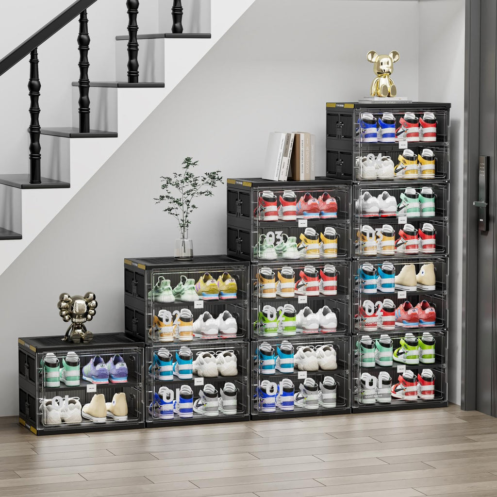 💥Clearance Sale💥Buy 2 Get 2 Free 🔥Foldable Shoe Rack Shoe Box for Closet Entryway