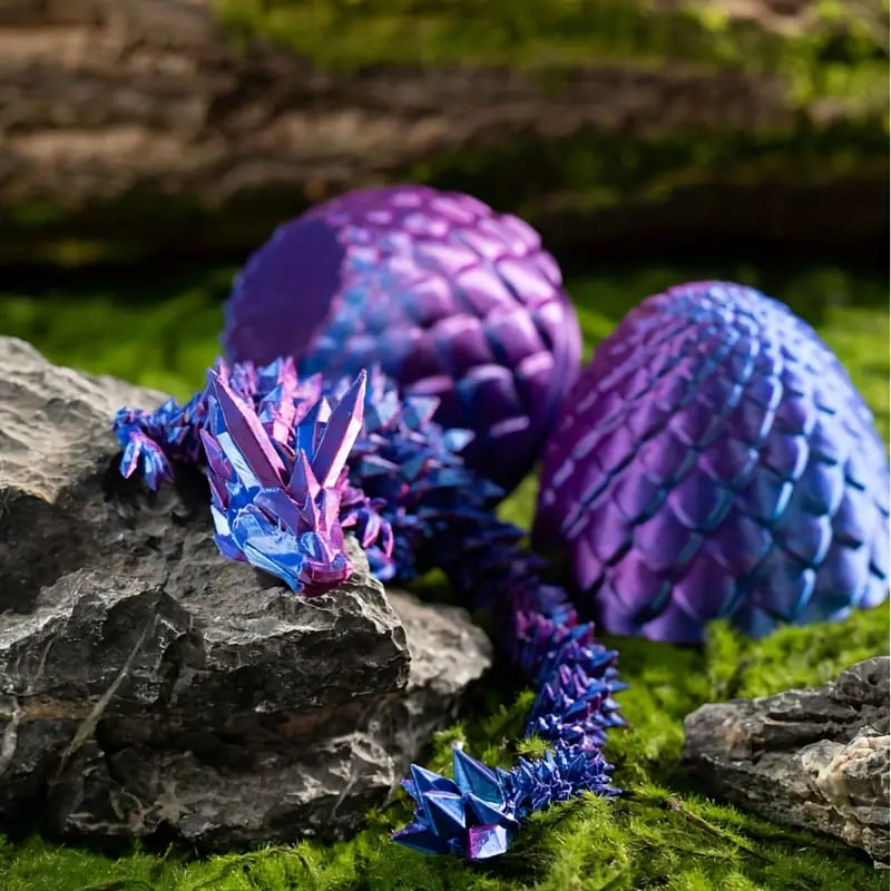 🐉3D-Printed Articulated Crystal Dragon Main image