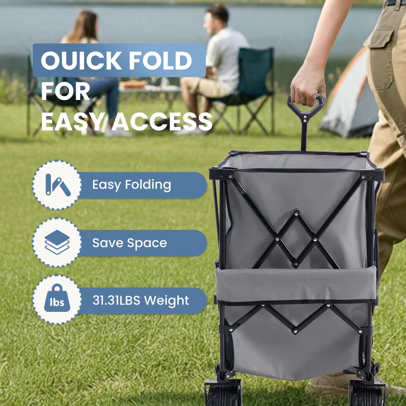 💥Clearance Sale💥400L Folding Wagon Cart for Camping and Outdoor Use