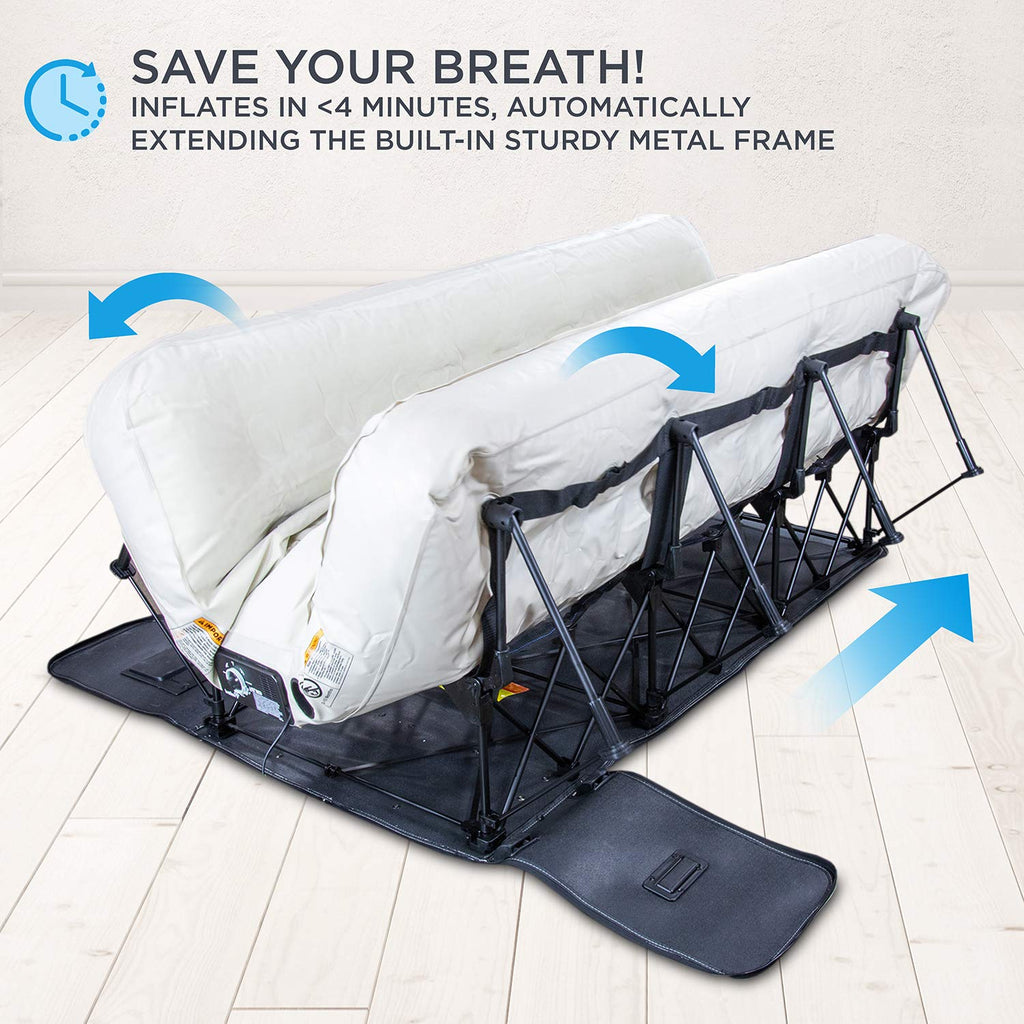 💝Last Day Clearance Sale-Air Mattress with Frame & Rolling Case