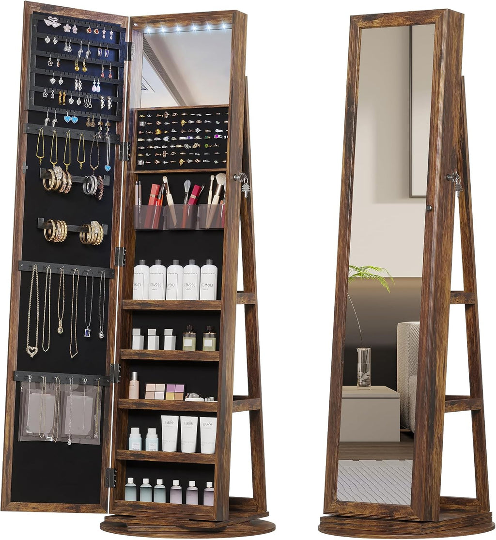 💝𝗧𝗼𝗱𝗮𝘆'𝘀 𝗦𝗽𝗲𝗰𝗶𝗮𝗹𝘀💝Buy 2 Get 2 Free💥Full Length Mirror Jewelry Armoire with LED Lights