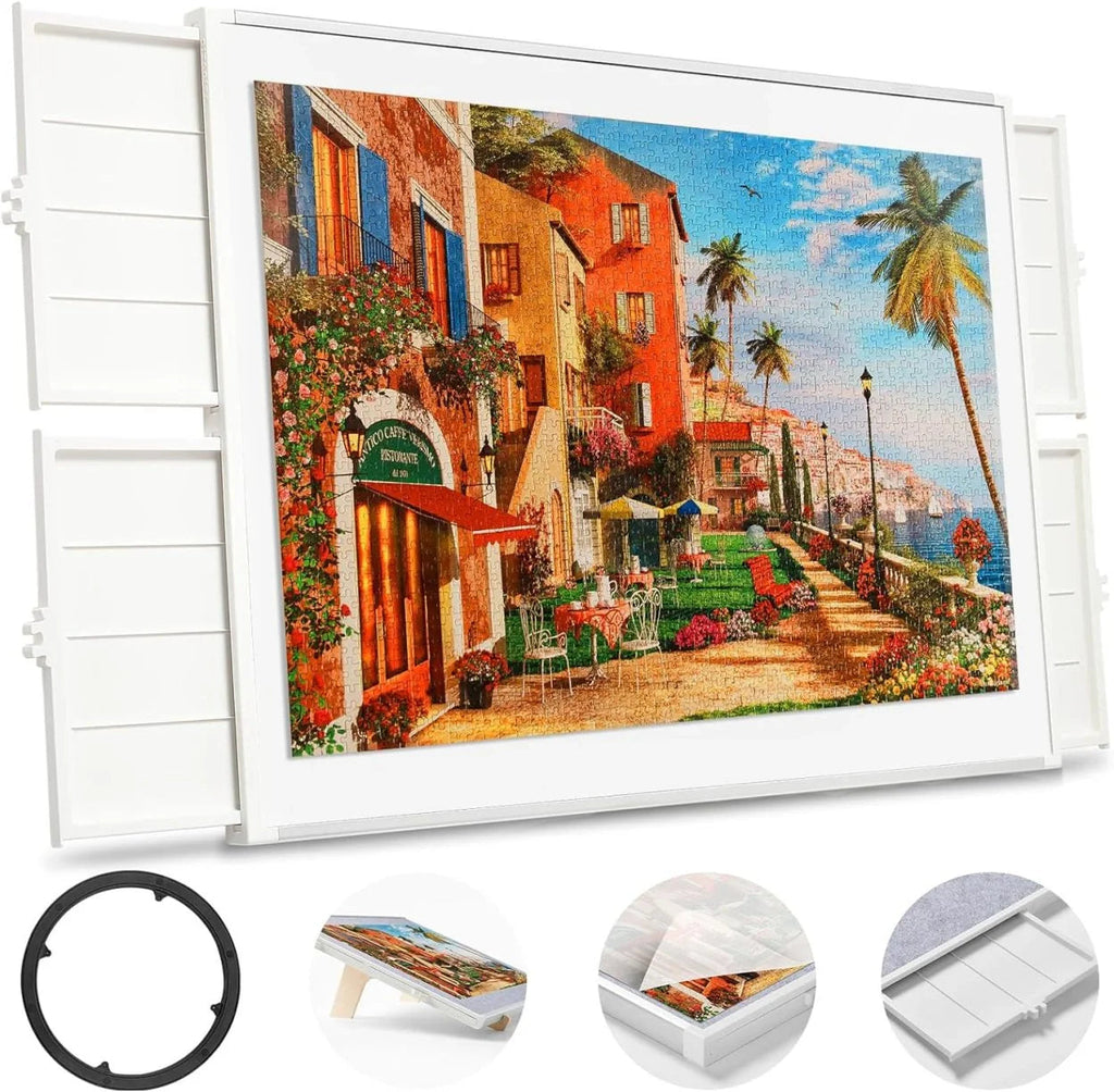 💥Clearance Sale🚀Rotating Puzzle Board with Drawers and Cover.Tilt&Lazy Susan