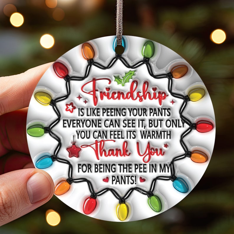 🎁BESTIES CHRISTMAS ROUND ORNAMENT Main image