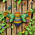 Iron Bee Art Sculpture Hanging Wall Decorations for Garden